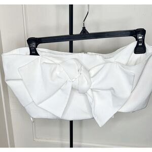 Anthropologie Boskemper Valley Bow Crop Top in White Nwt Size XL